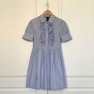 Blue & White Striped Ruffle Dress